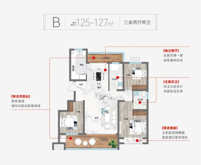 金润上府建面125-127㎡左右
