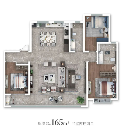 莒县国丰瑞府阔奢户型建面165平左右