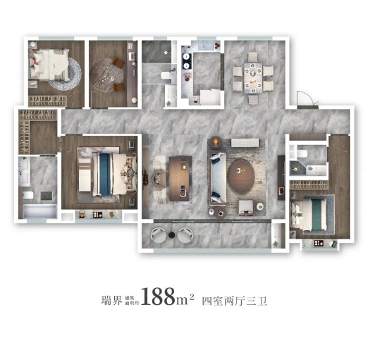 莒县国丰瑞府阔奢户型建面190平左右